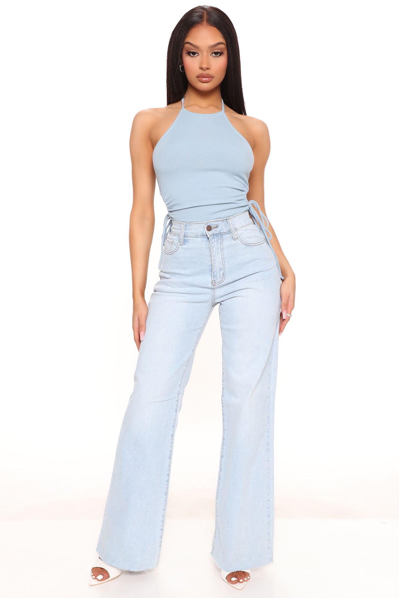 Make You Mine Wide Leg Jeans - Light Blue Wash Ins Street