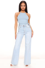 Make You Mine Wide Leg Jeans - Light Blue Wash Ins Street