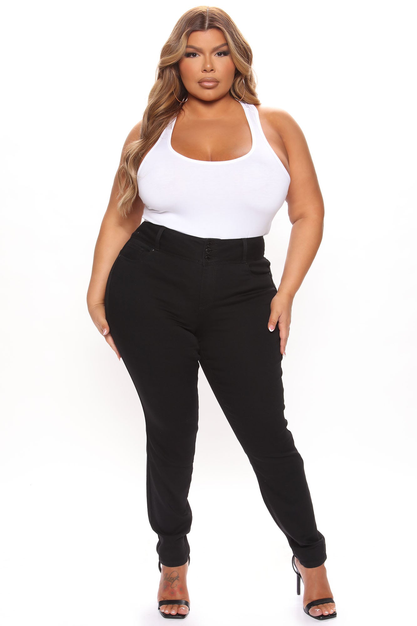 Sneak A Peek Booty Lifting Skinny Jeans - Black Ins Street