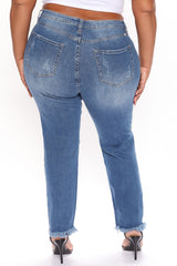 Love Me Ripped Mom Jeans - Dark Wash Ins Street