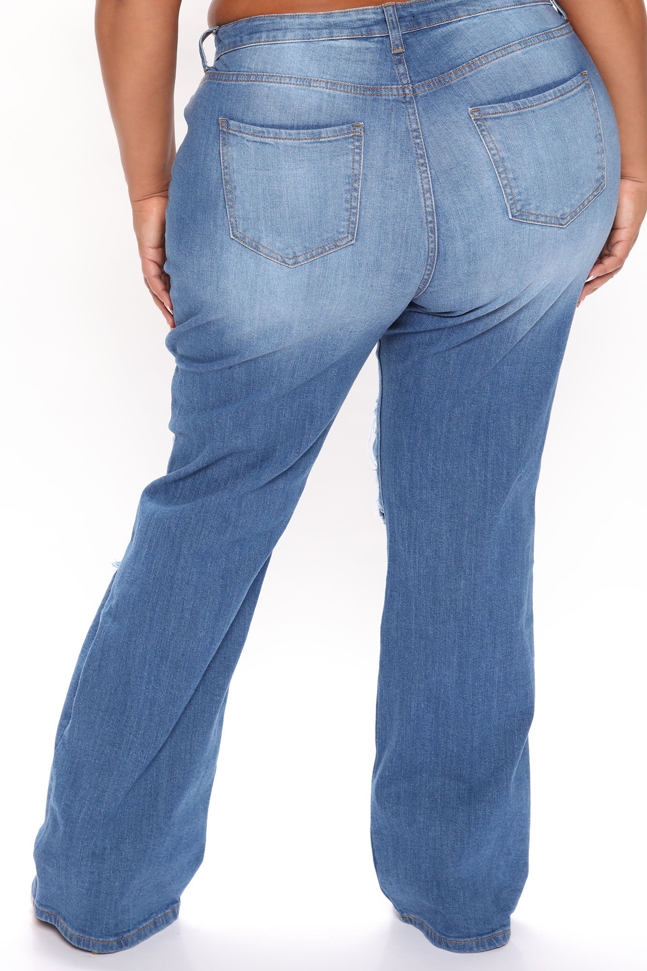 Only One High Rise Straight Leg Jeans - Medium Blue Wash Ins Street