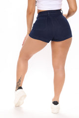 High Spirits Super Stretch Denim Shorts - Dark Wash Ins Street