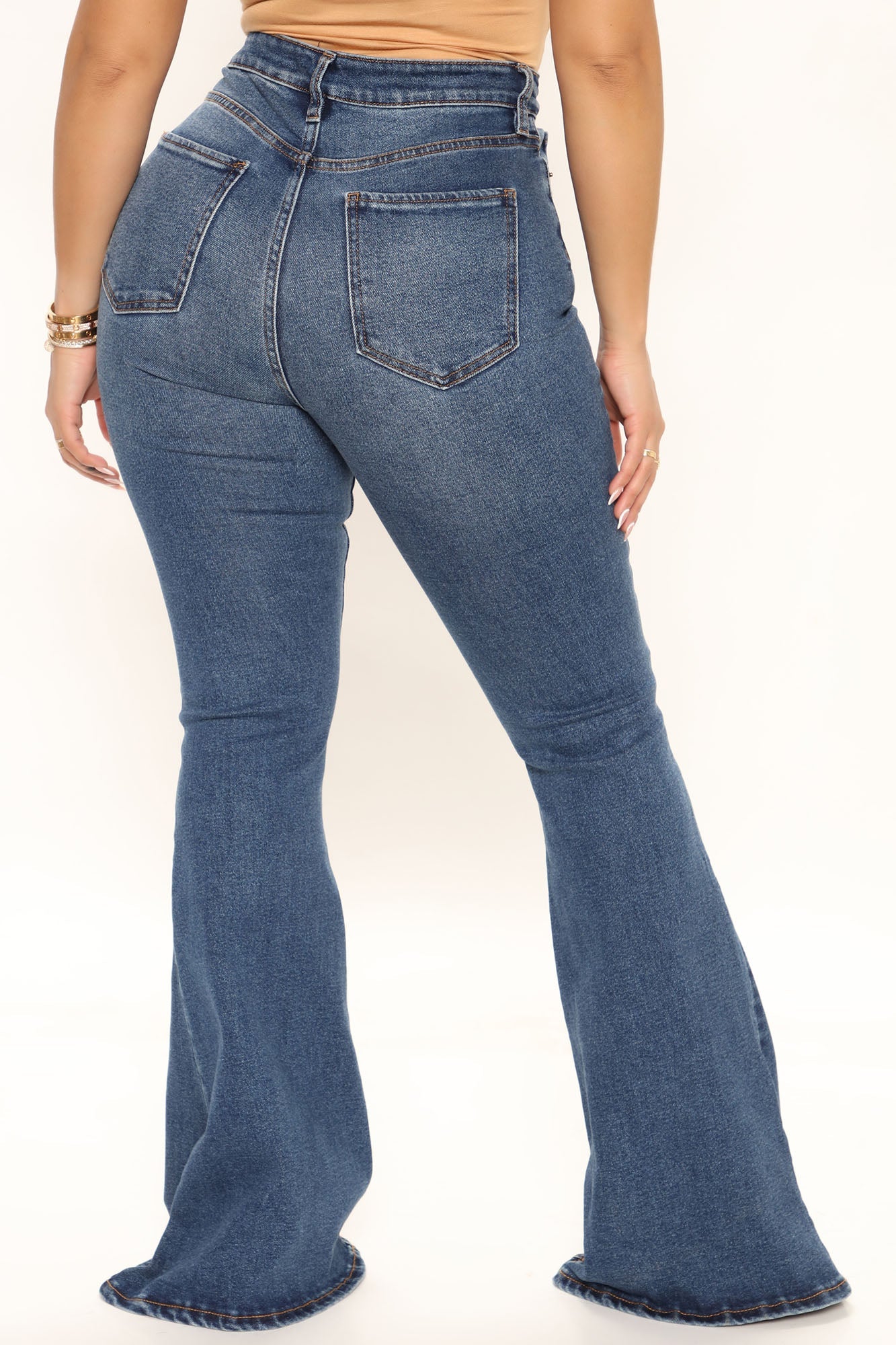 Dream On Recycled High Waist Flare Jeans - Dark Wash Ins Street