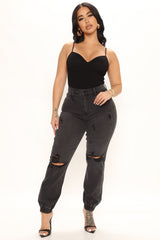 Skater Girl Denim Joggers - Black Ins Street