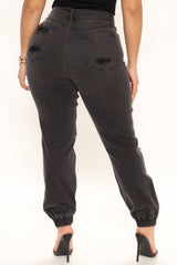 Skater Girl Denim Joggers - Black Ins Street