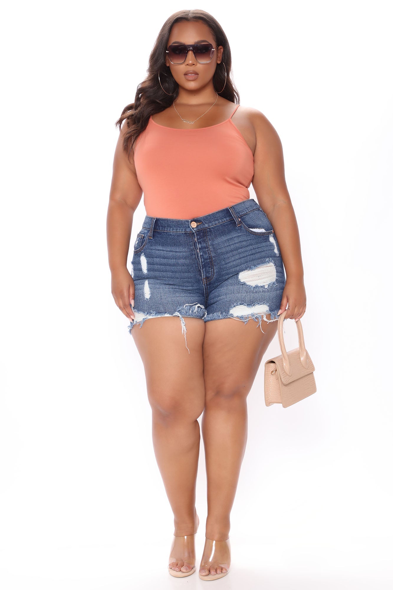 The Story Continues Distressed Denim Shorts - Dark Wash Ins Street