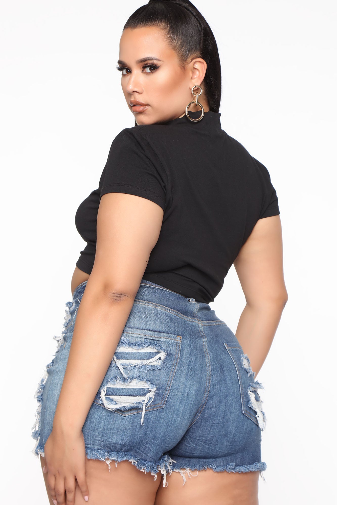 Keep In Touch Distressed Shorts - Dark Wash Ins Street