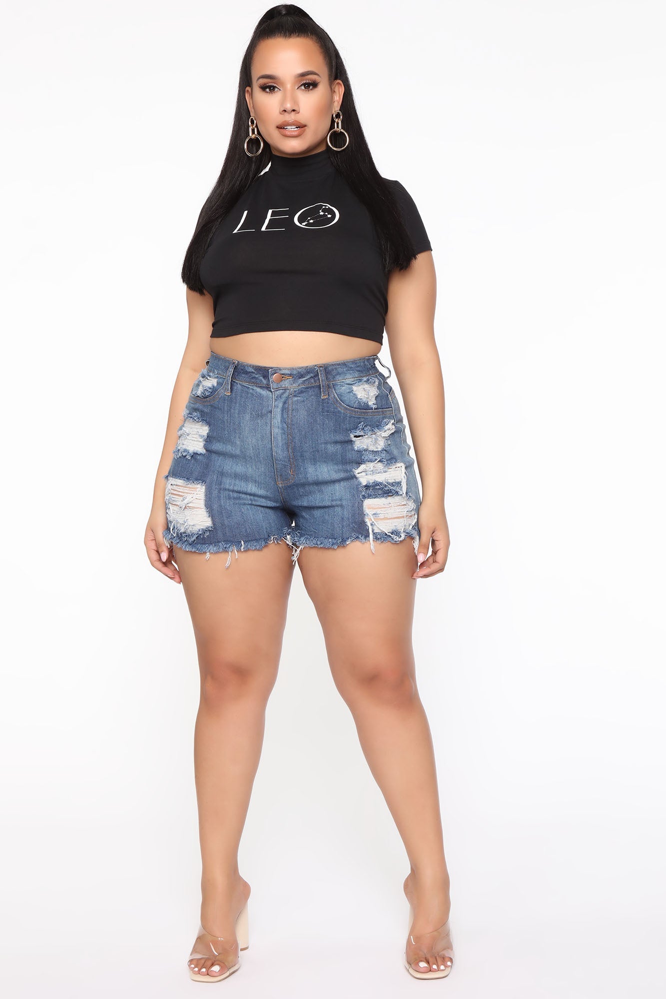 Keep In Touch Distressed Shorts - Dark Wash Ins Street