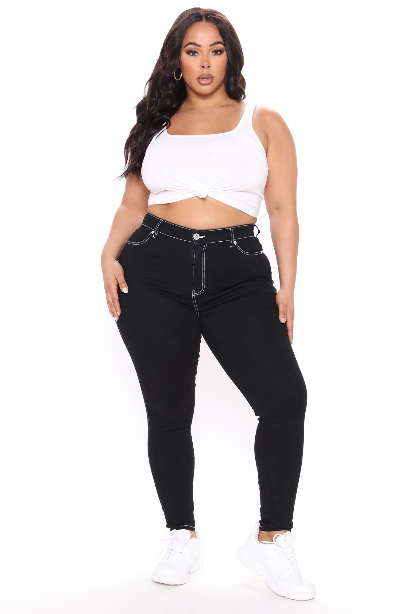 Tawnya Curvy High Rise Skinny Jeans - Black Ins Street