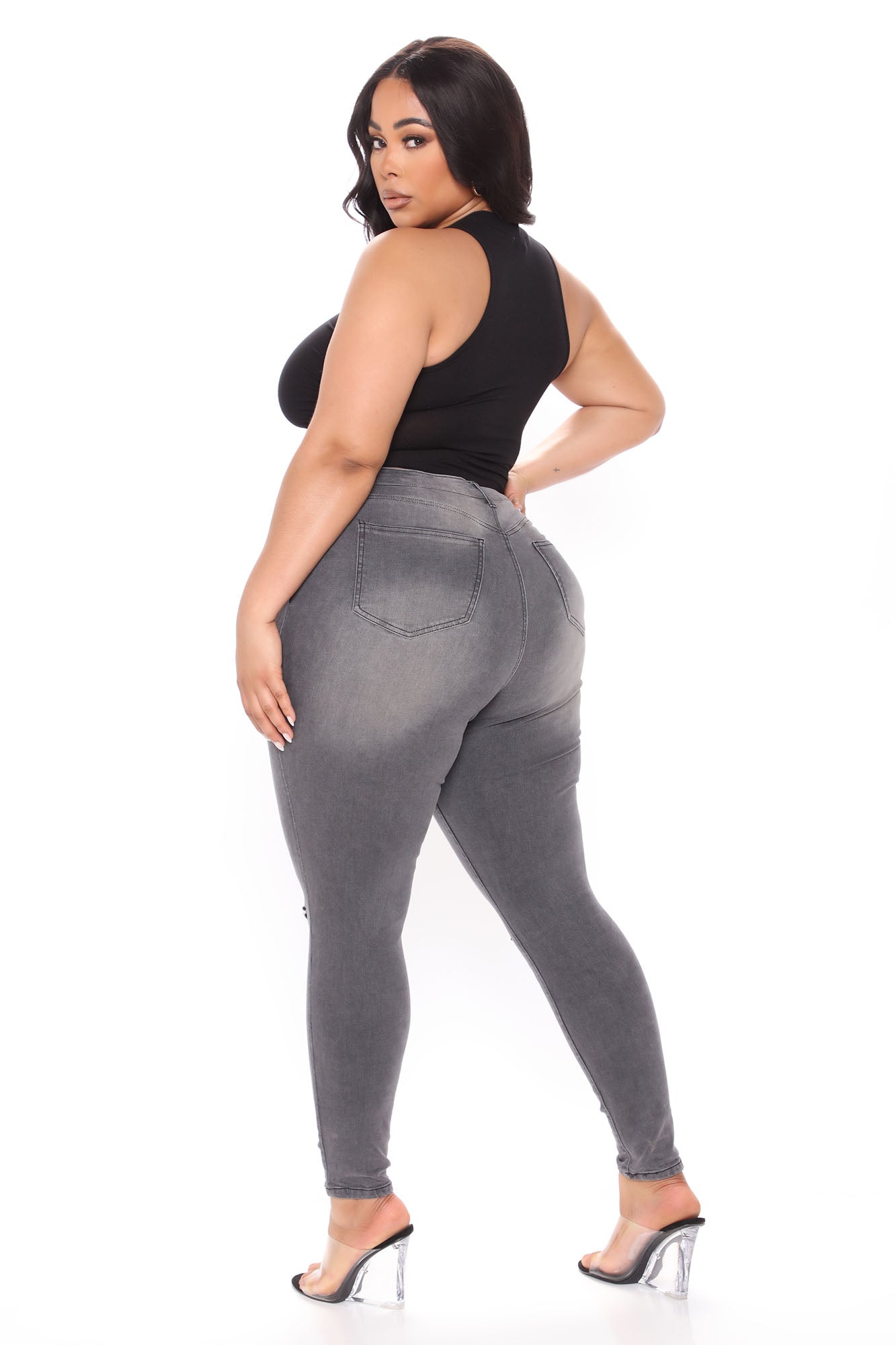 Conquer Your Fears Ripped Skinny Jeans - Grey Ins Street