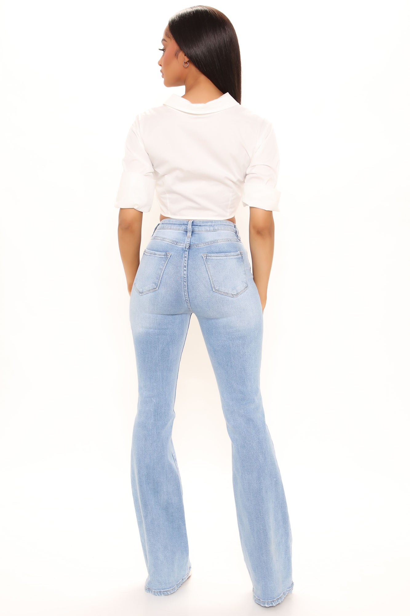 Pull It Together Flare Jeans - Light Blue Wash Ins Street