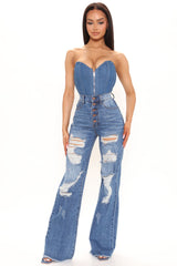 Looking For Trouble Ripped Jeans - Medium Blue Wash Ins Street
