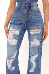 Looking For Trouble Ripped Jeans - Medium Blue Wash Ins Street