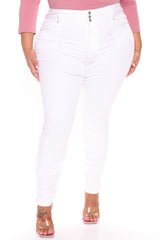 Sneak A Peek Booty Lifting Skinny Jeans - White Ins Street
