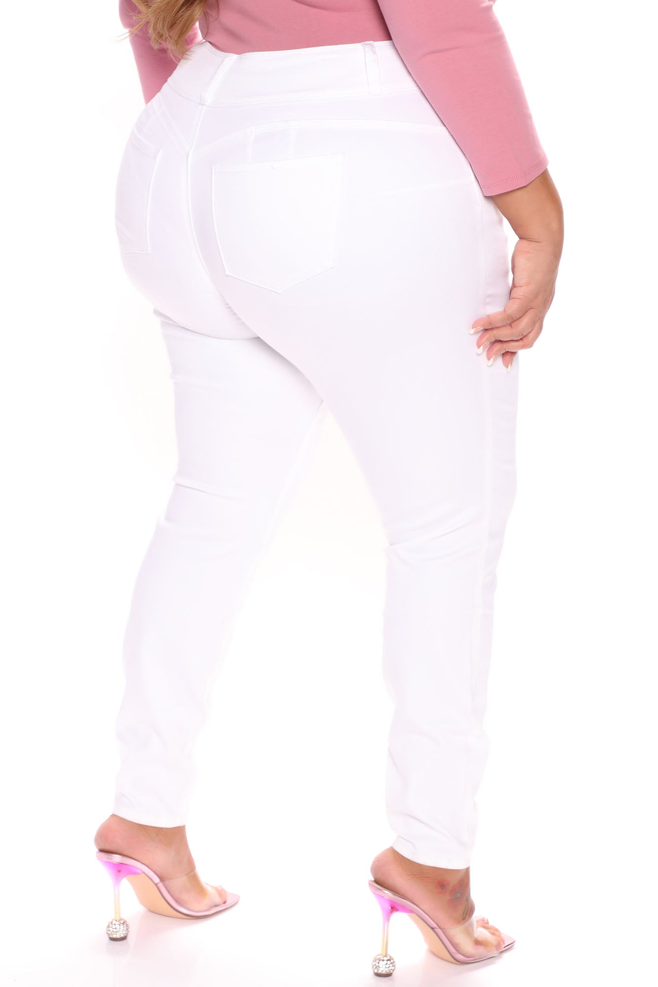 Sneak A Peek Booty Lifting Skinny Jeans - White Ins Street