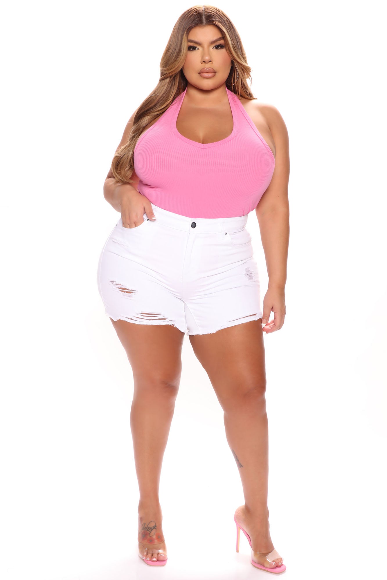 The Mixer Distressed Denim Shorts - White Ins Street