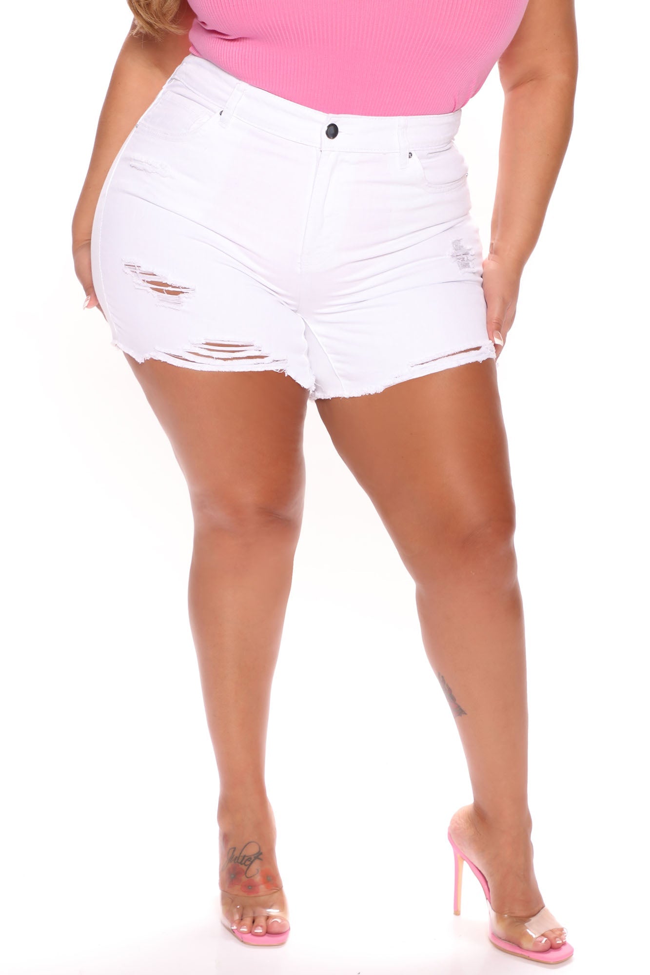 The Mixer Distressed Denim Shorts - White Ins Street
