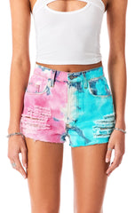 TITANIA TWO TONE TIE DYE DENIM SHORT CARMAR