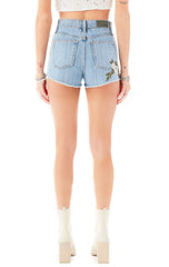 TITANIA ROSE EMBROIDERED DENIM SHORTS CARMAR