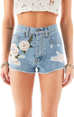 TITANIA ROSE EMBROIDERED DENIM SHORTS CARMAR