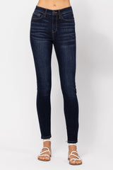 High Rise Skinny Jeans with Handsanding Ins Street