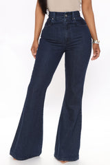 Next Level Non Stretch Flare Jeans - Dark Wash Ins Street