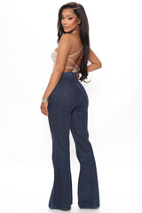 Next Level Non Stretch Flare Jeans - Dark Wash Ins Street