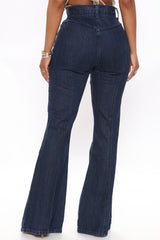 Next Level Non Stretch Flare Jeans - Dark Wash Ins Street