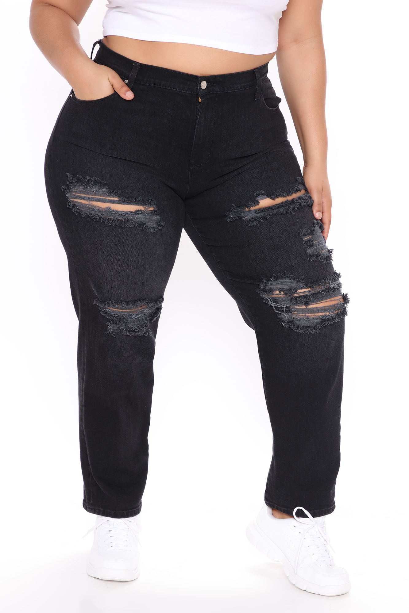 Better Together Ripped Boyfriend Jeans - Black Ins Street