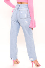 Not Your Daddy Non Stretch Distressed Jeans - Light Blue Wash Ins Street