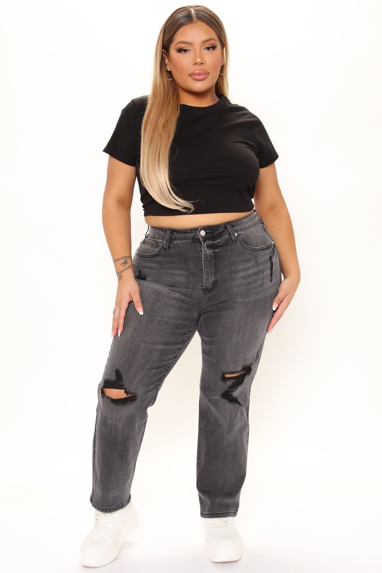 Tobi High Rise Mom Jeans - Black Ins Street
