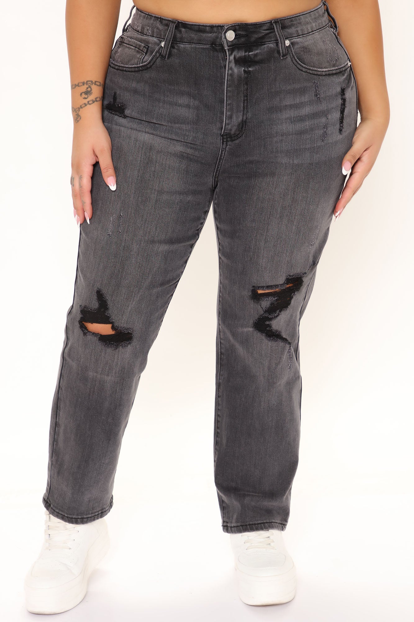 Tobi High Rise Mom Jeans - Black Ins Street