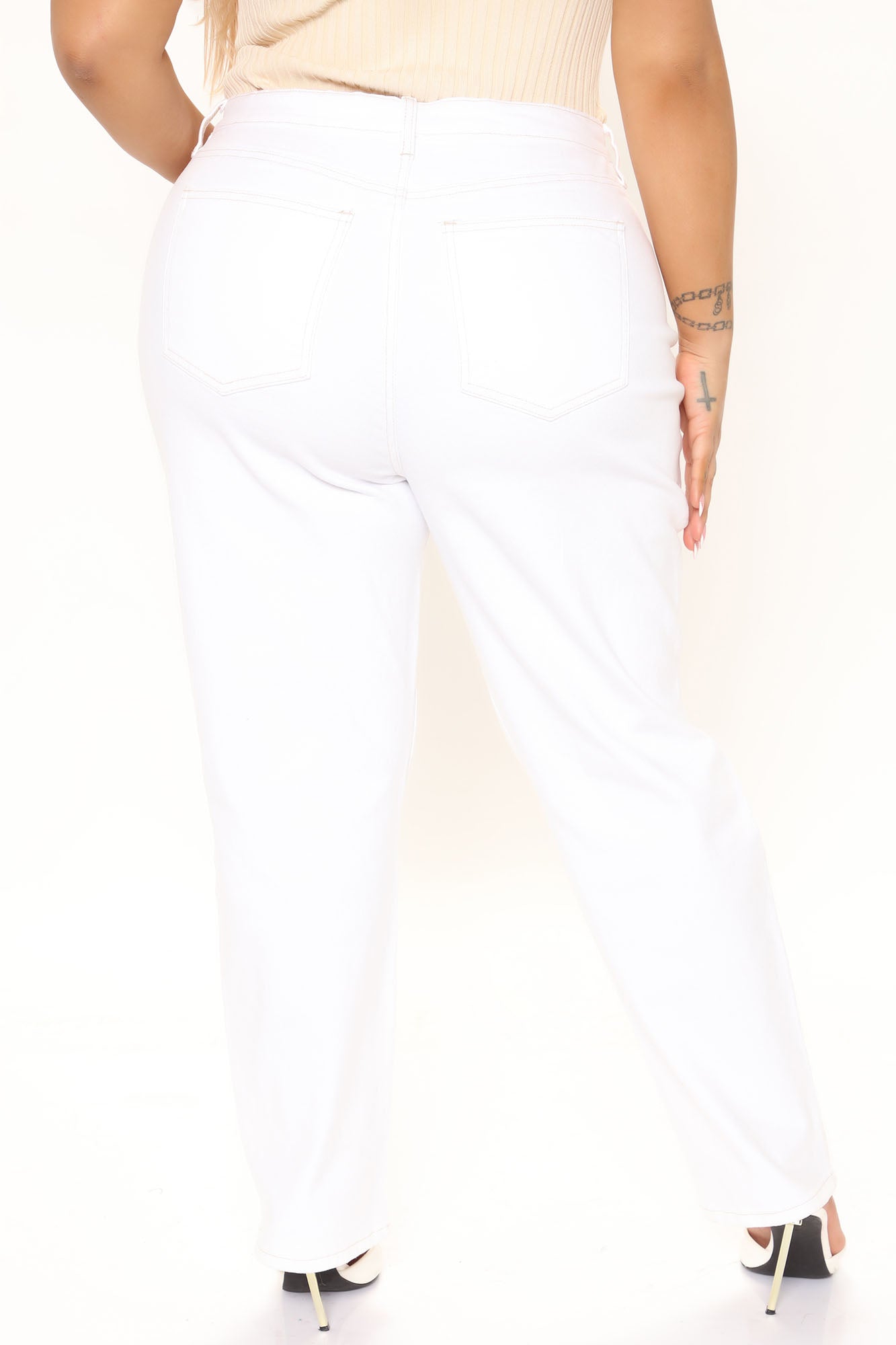 Crossover Slim Straight Leg Jeans - White Ins Street