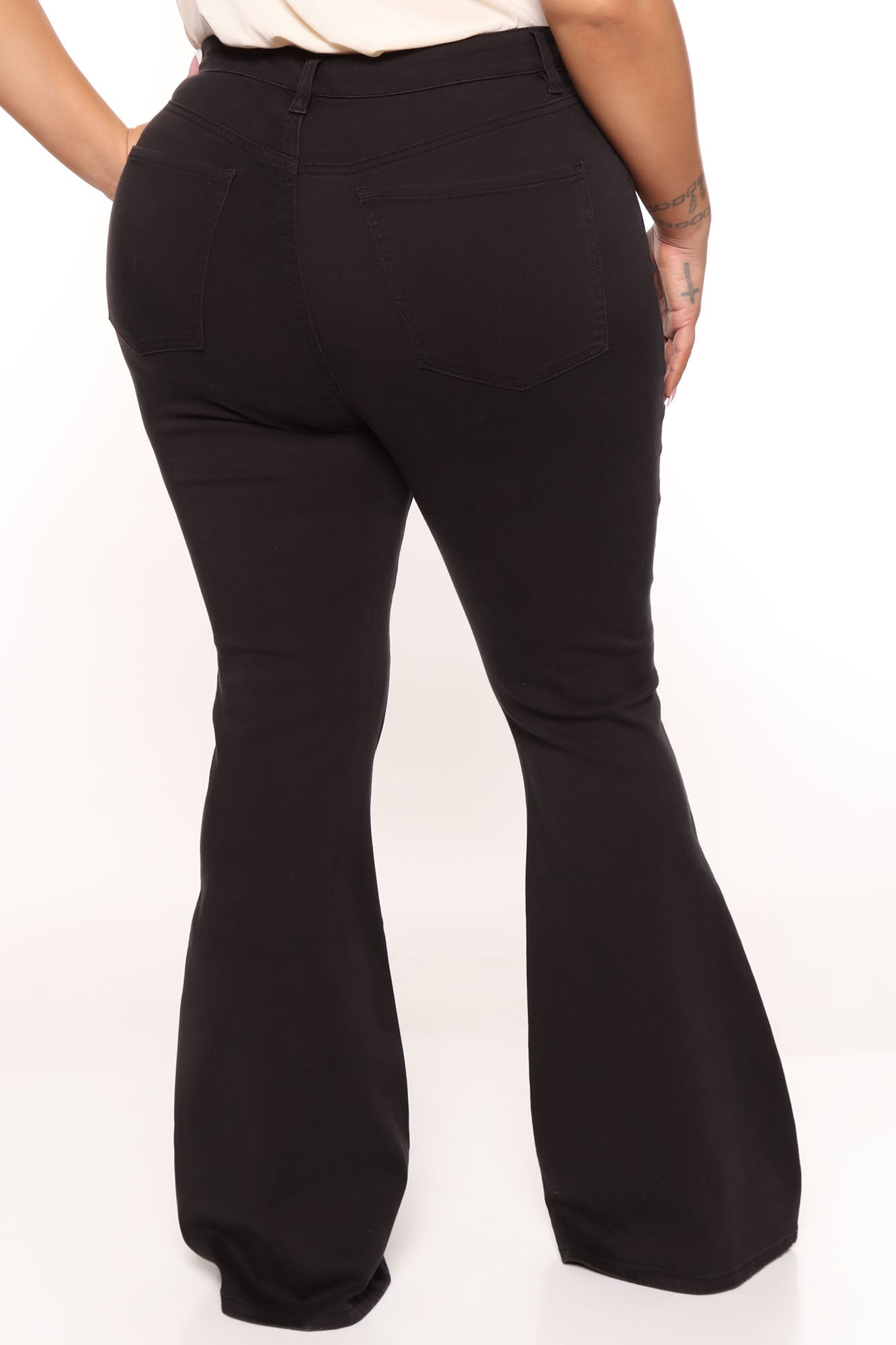 Money Moves Stretch Flare Jeans - Black Ins Street