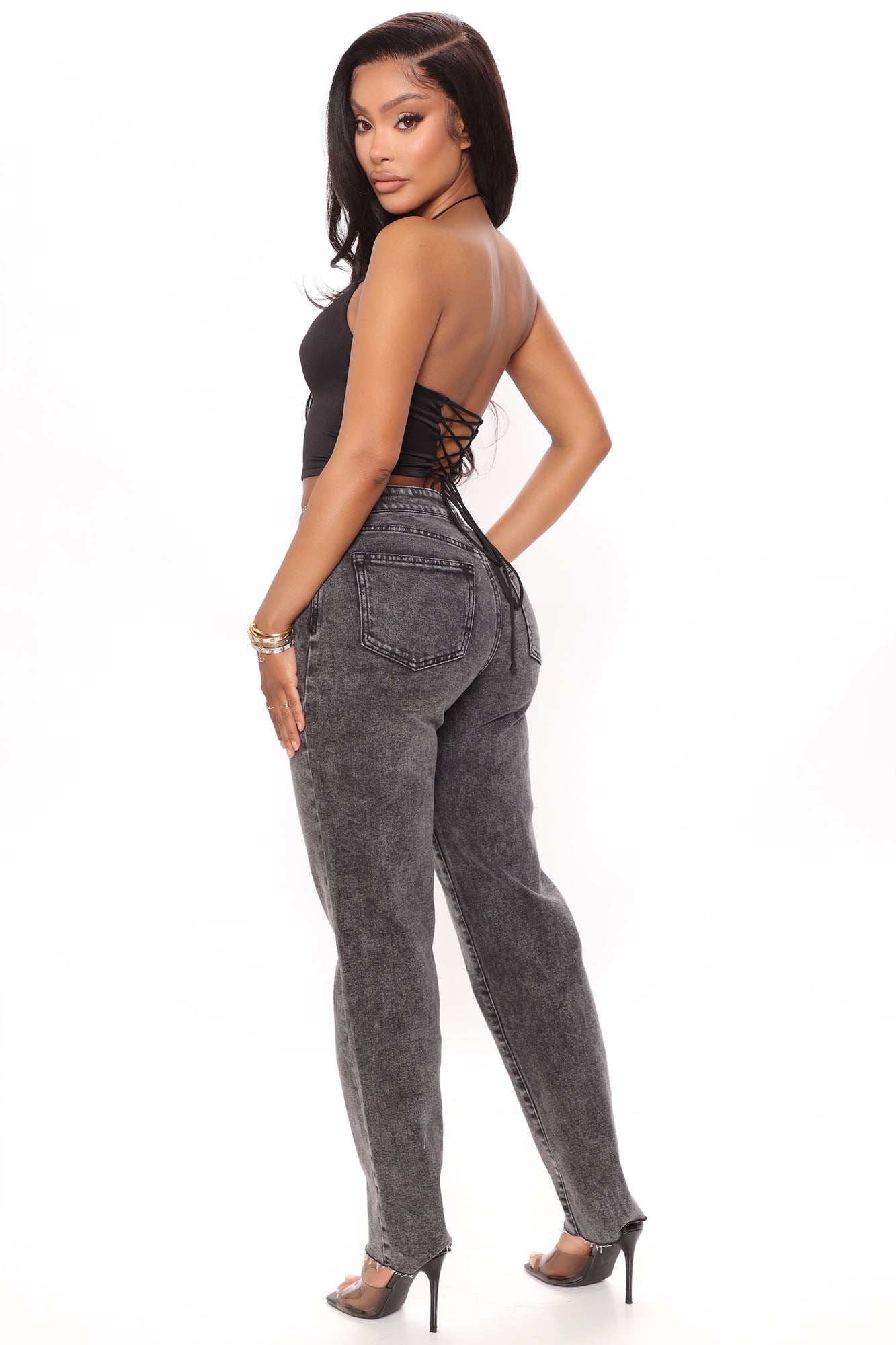 Took Him By Surprise Slim Fit Boyfriend Jeans - Black Ins Street