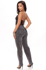 Took Him By Surprise Slim Fit Boyfriend Jeans - Black Ins Street