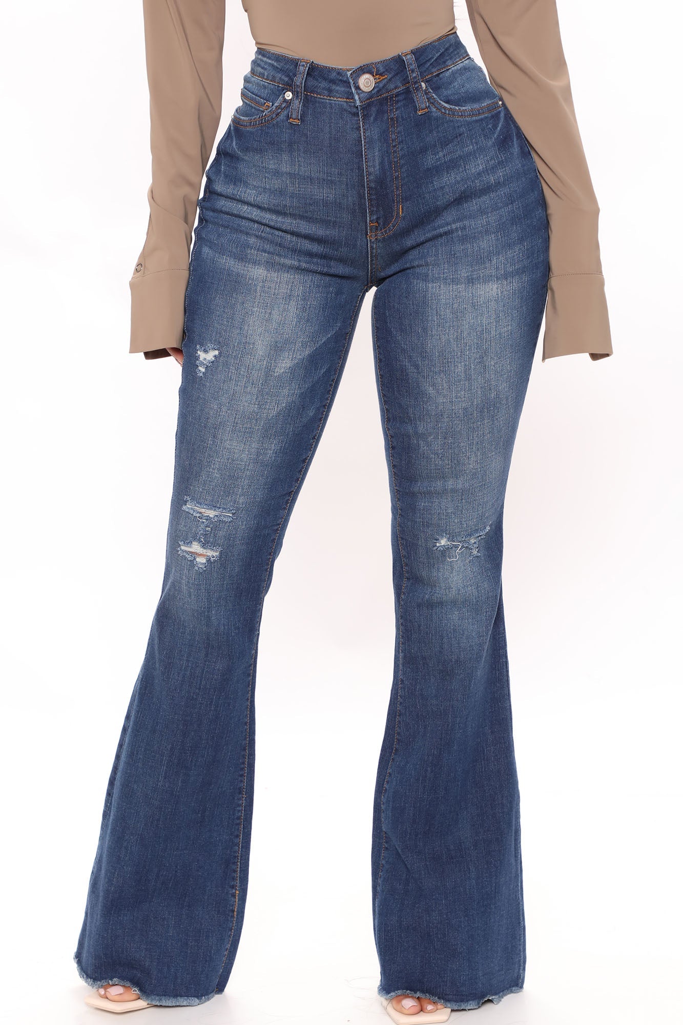 No Nonsense Stretch Flare Jeans - Dark Wash Ins Street