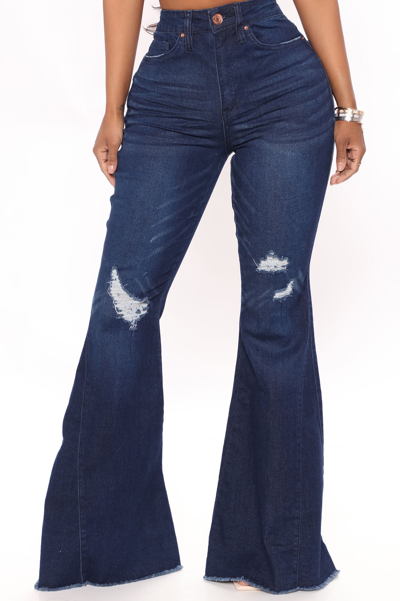 Stay Fearless Extreme Bell Bottom Jeans - Dark Wash Ins Street