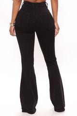 Money Moves Stretch Flare Jeans - Black Ins Street