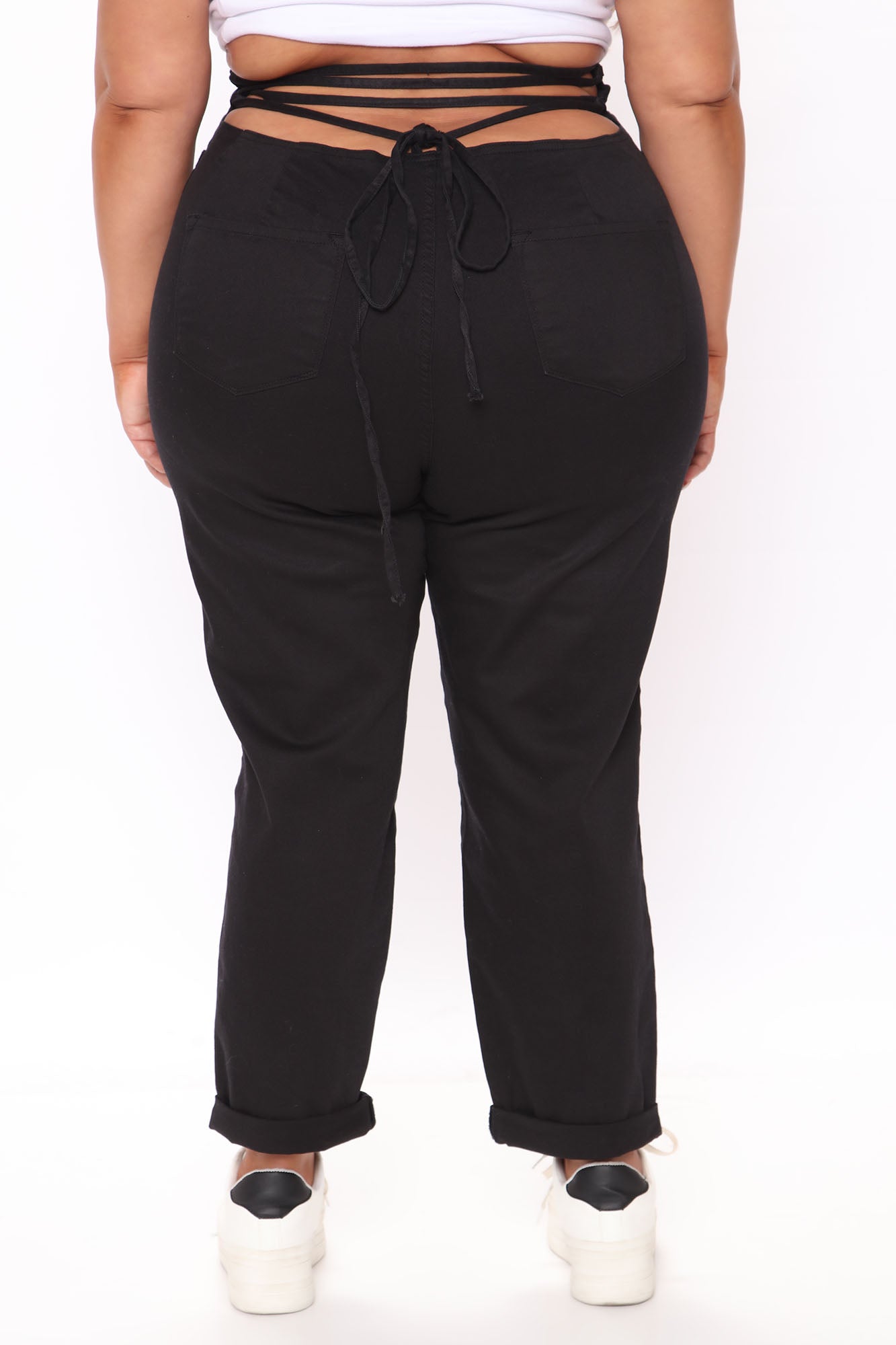 Tie 'Em Up Boyfriend Jeans - Black Ins Street