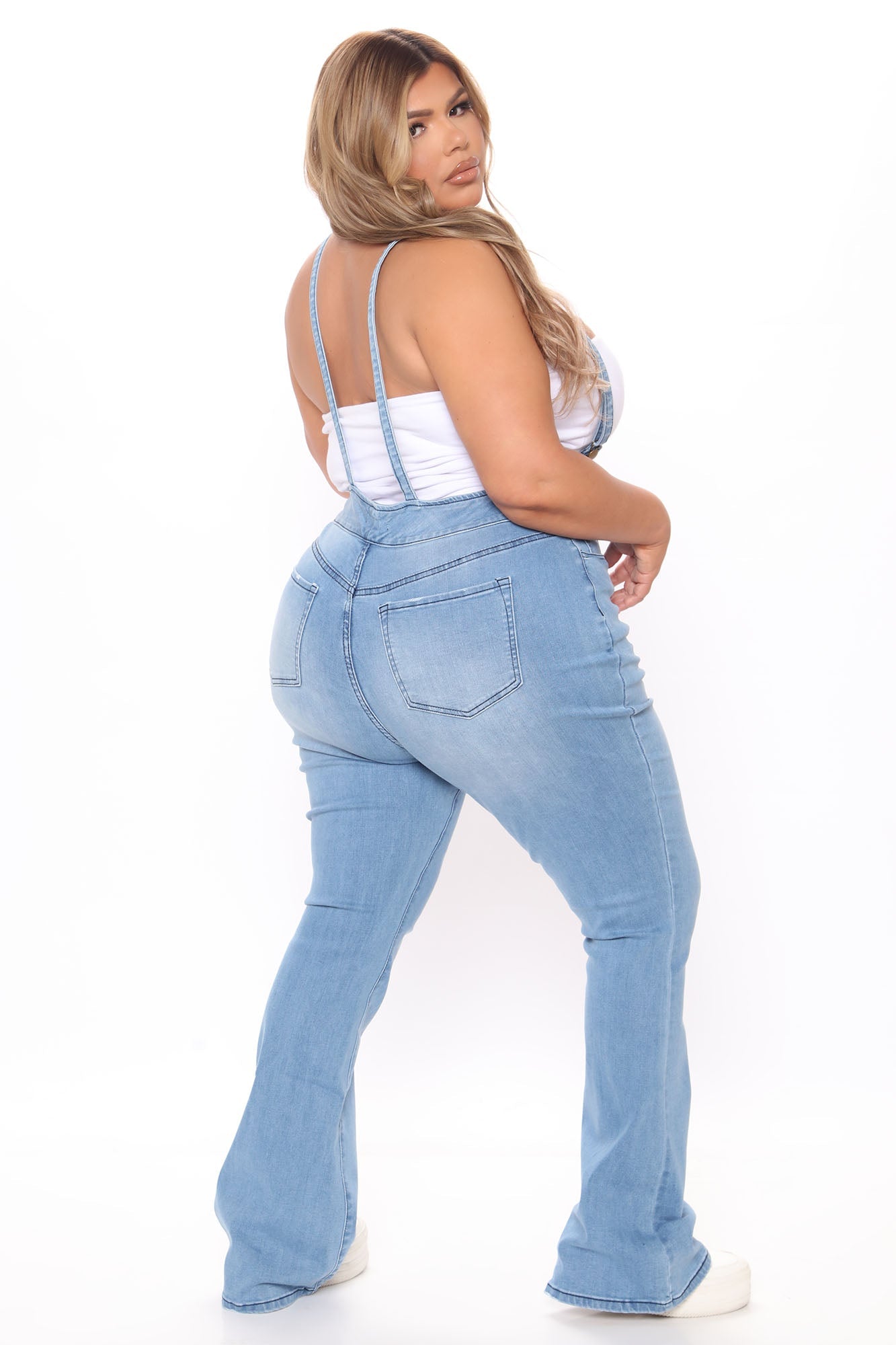 Flare To Join Me Denim Overalls - Light Blue Wash Ins Street