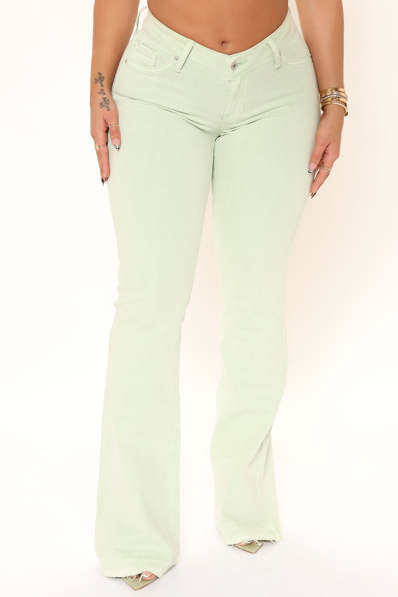 V Nice To See You Flare Jeans - Sage Ins Street