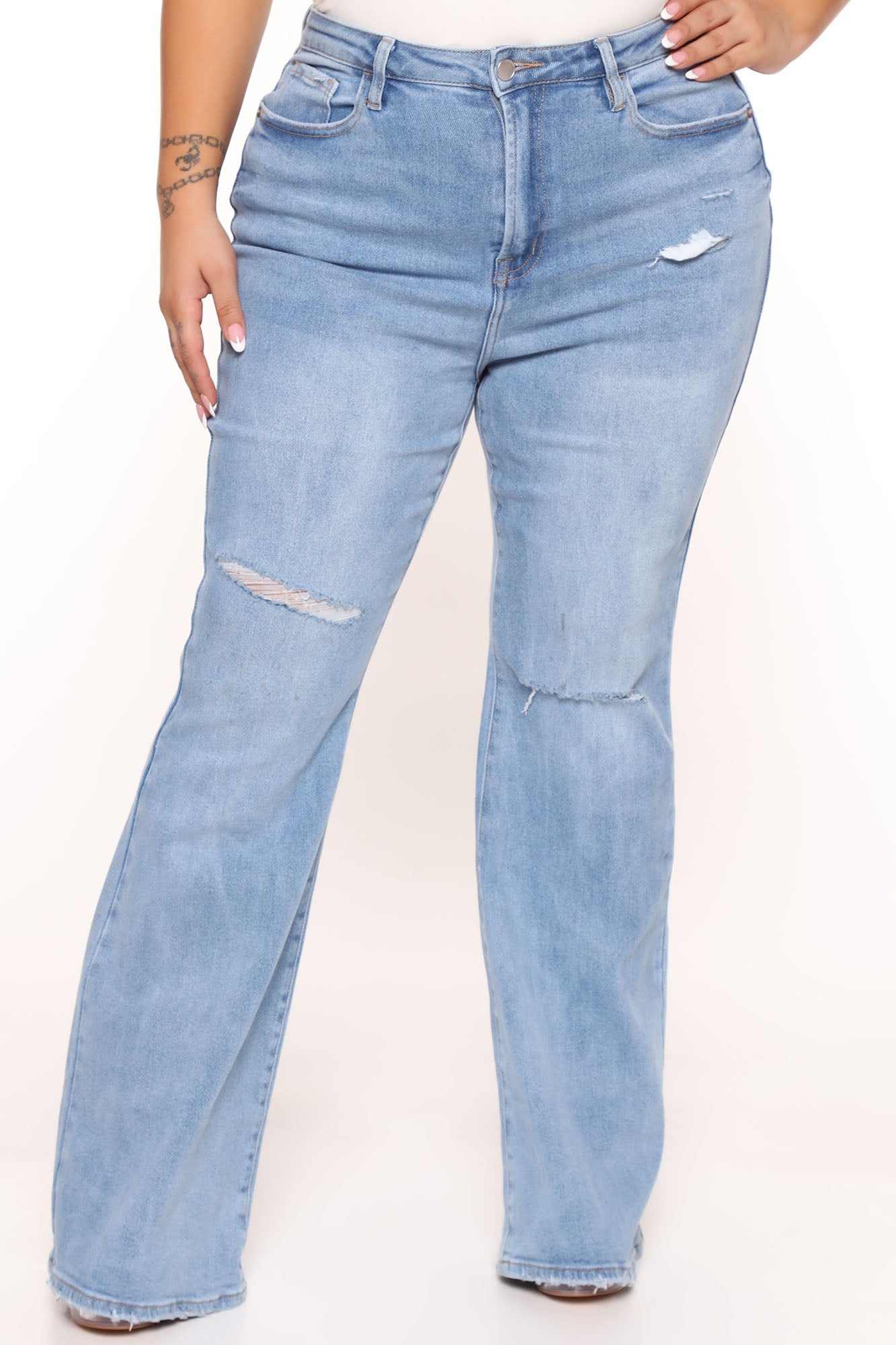 Pull It Together Flare Jeans - Light Blue Wash Ins Street