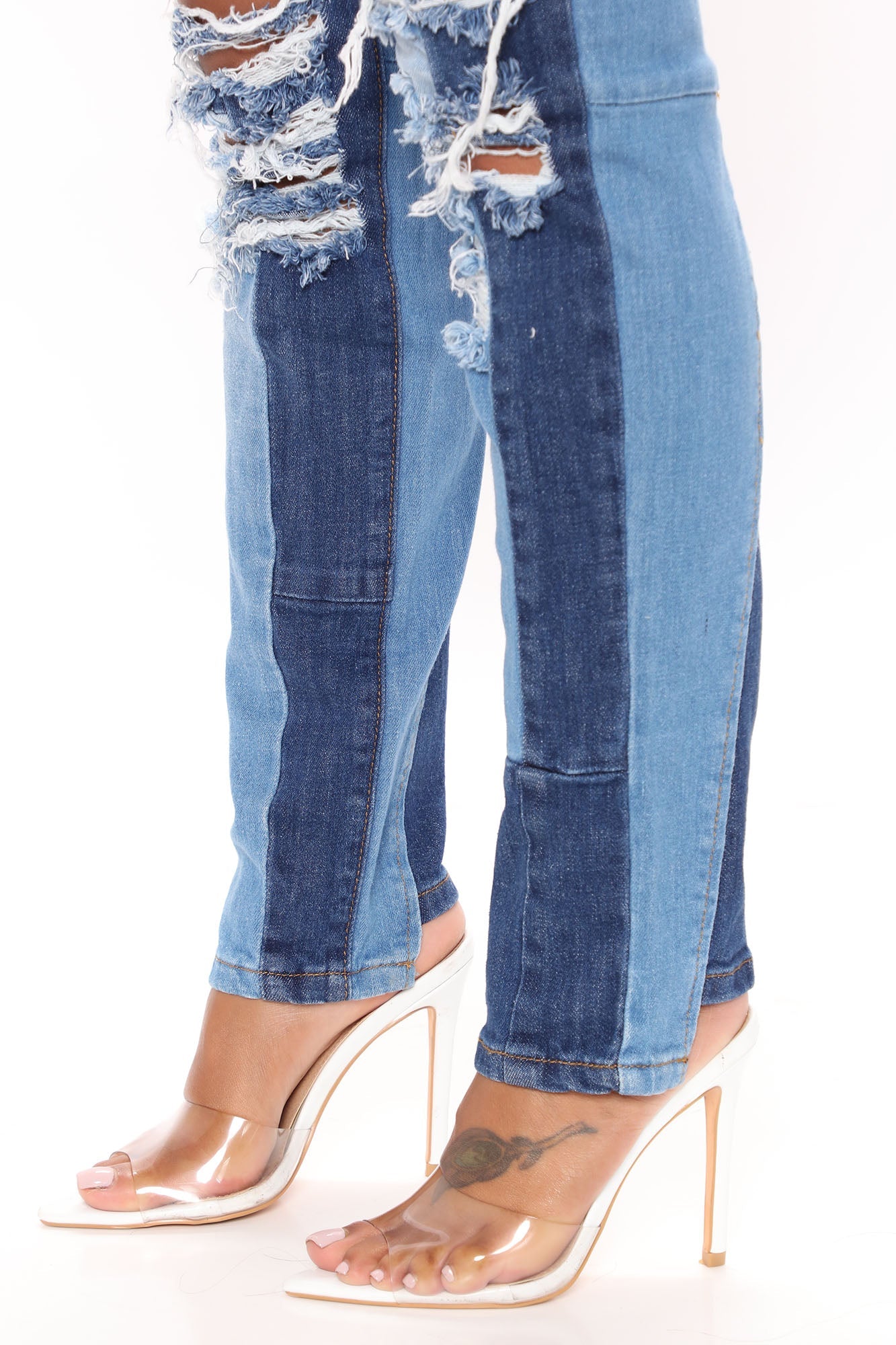Primadonna Ripped Skinny Jeans - Blue/combo Ins Street