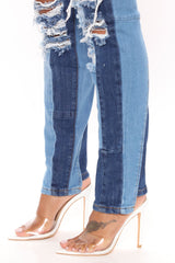 Primadonna Ripped Skinny Jeans - Blue/combo Ins Street