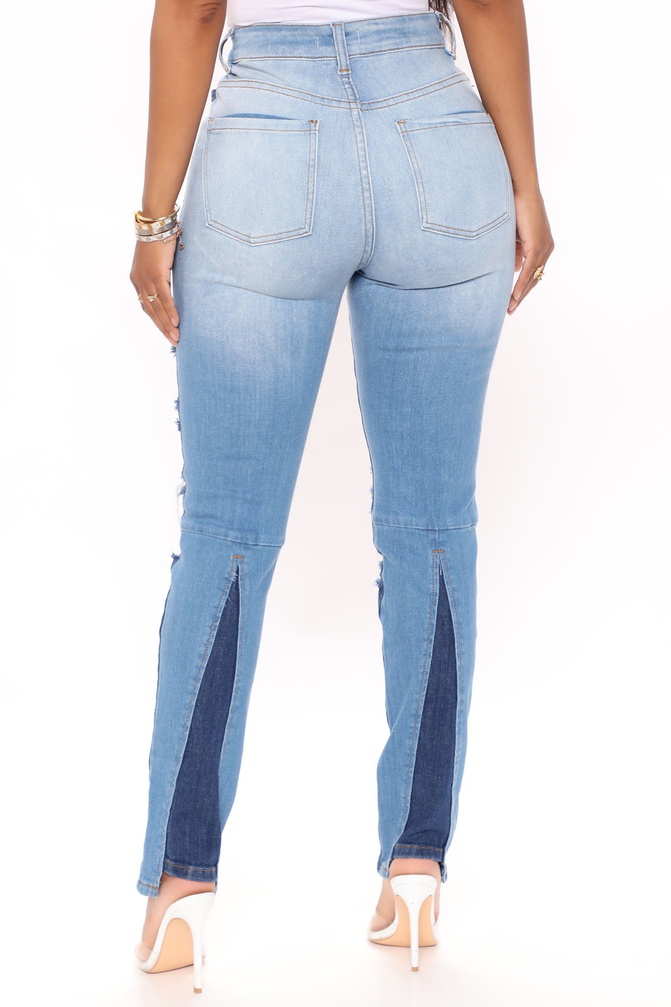 Primadonna Ripped Skinny Jeans - Blue/combo Ins Street