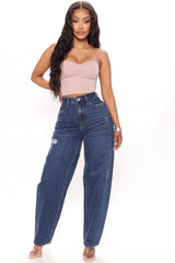 Livin' Loose High Rise Mom Jeans - Medium Blue Wash Ins Street