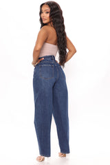 Livin' Loose High Rise Mom Jeans - Medium Blue Wash Ins Street