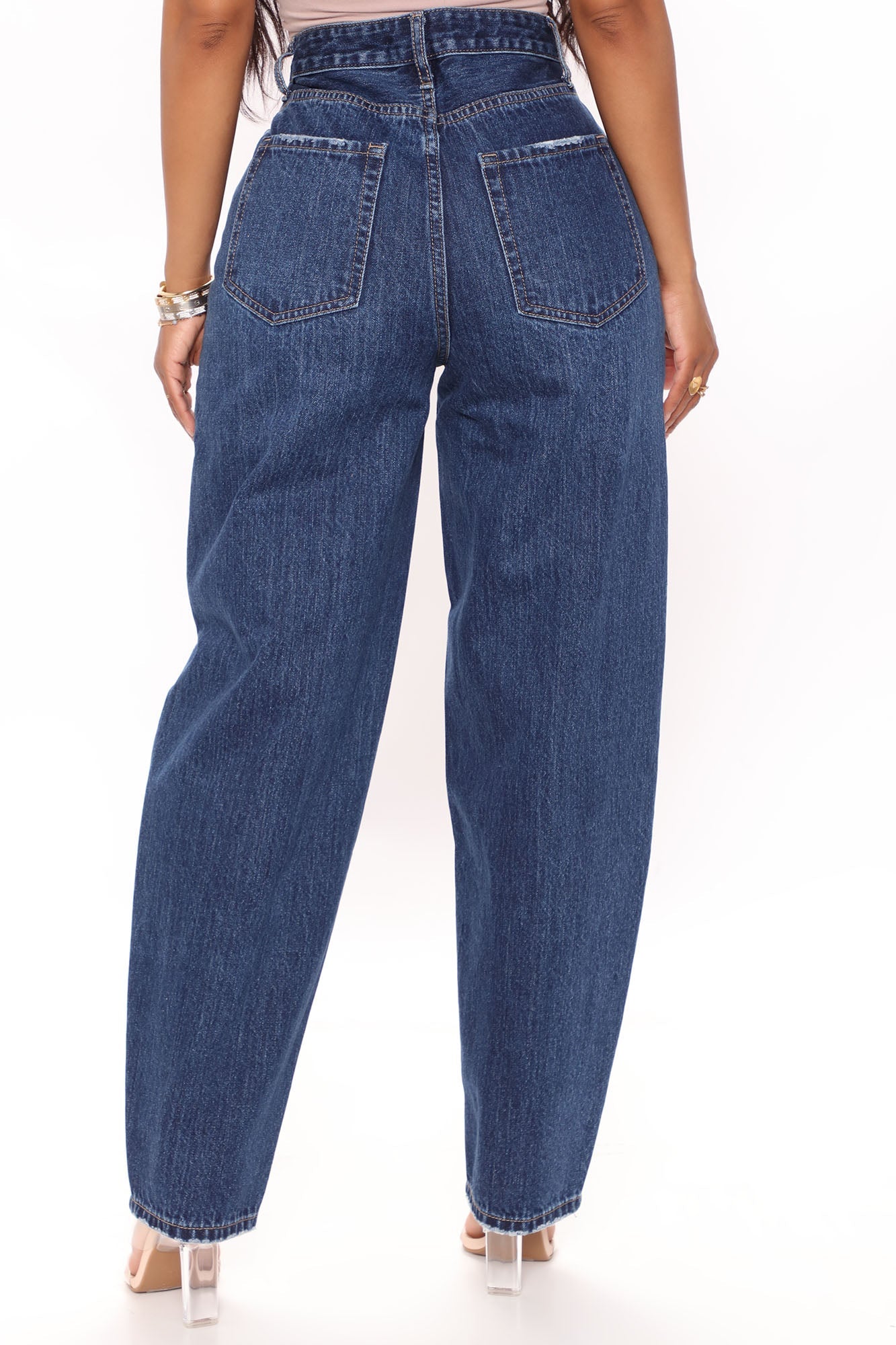 Livin' Loose High Rise Mom Jeans - Medium Blue Wash Ins Street