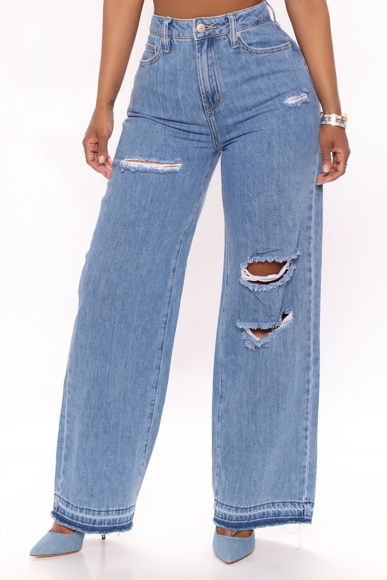Sinner In Secret Wide Leg Jeans - Medium Wash Ins Street